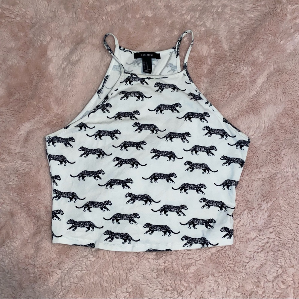 Leopard halter top